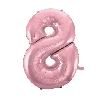 Rózsaszín Light Pink 8-as szám fólia lufi 92 cm