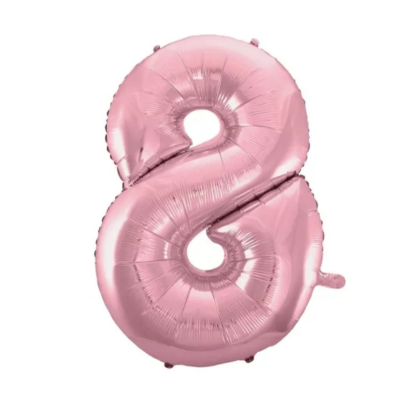 Rózsaszín Light Pink 8-as szám fólia lufi 92 cm Rózsaszín Light Pink 8-as szám fólia lufi 92 cm