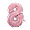 Rózsaszín Light Pink 8-as szám fólia lufi 92 cm