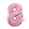 Rózsaszín Light Pink 8-as szám fólia lufi 92 cm