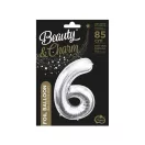 Ezüst Silver 6-os szám fólia lufi 85 cm Ezüst Silver 6-os szám fólia lufi 85 cm