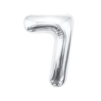 Ezüst Silver 7-es szám fólia lufi 85 cm
