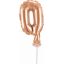 Rose Gold 0-ás szám fólia lufi tortára 13 cm