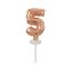 Rose Gold 5-ös szám fólia lufi tortára 13 cm
