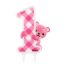 Első születésnap Pink Teddy csillámos tortagyertya