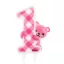 Első születésnap Pink Teddy csillámos tortagyertya