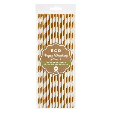 Rose Gold papír szívószál 24 db-os