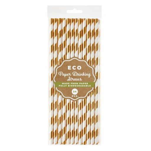 Rose Gold papír szívószál 24 db-os