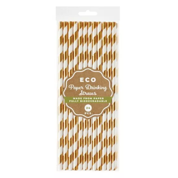 Rose Gold papír szívószál 24 db-os