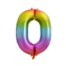 Szivárvány Rainbow 0-ás szám fólia lufi 85 cm Szivárvány Rainbow 0-ás szám fólia lufi 85 cm