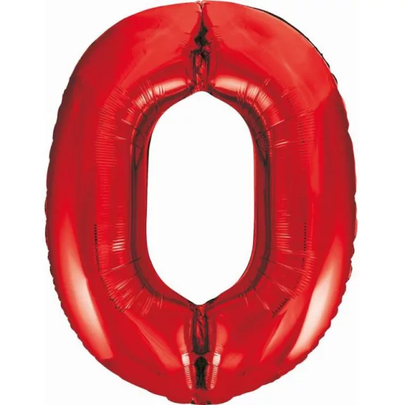 Piros 0-ás Red szám fólia lufi 85 cm Piros 0-ás Red szám fólia lufi 85 cm