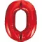 Piros 0-ás Red szám fólia lufi 85 cm