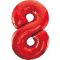 Piros 8-as Red szám fólia lufi 85 cm