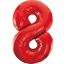 Piros 8-as Red szám fólia lufi 85 cm