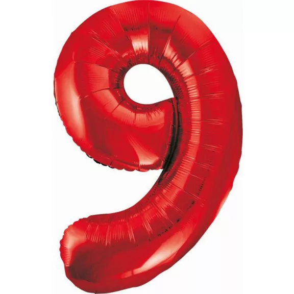 Piros 9-es Red szám fólia lufi 85 cm Piros 9-es Red szám fólia lufi 85 cm