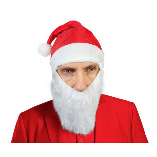 Mikulás Santa sapka szakállal