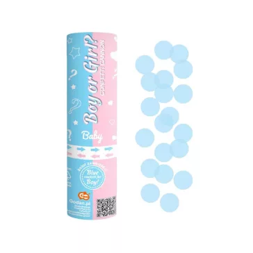 Boy or Girl Reveal konfetti kilövő 15 cm kék konfettivel