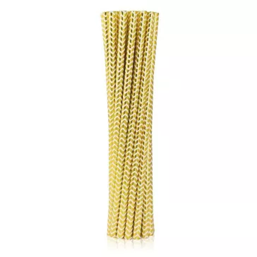 Arany Gold Chevron papír szívószál 12 db-os