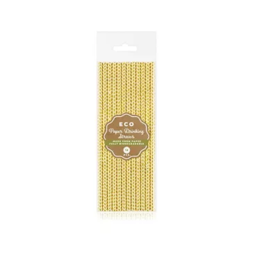 Arany Gold Chevron papír szívószál 12 db-os