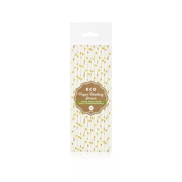 Arany Gold Stars papír szívószál 12 db-os