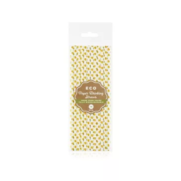Arany szív Gold Heart papír szívószál 12 db-os