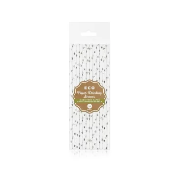Ezüst Silver Stars papír szívószál 12 db-os