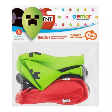 TNT Party léggömb, lufi 6 db-os 12 inch (30 cm)