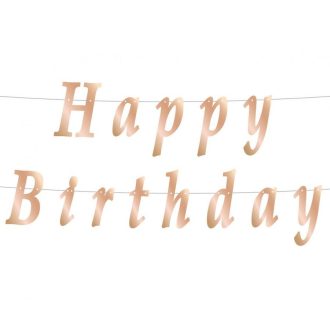 Metallic Rose Gold Happy Birthday felirat 200 cm