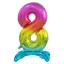 Színes Rainbow 8-as szám fólia lufi talppal 74 cm