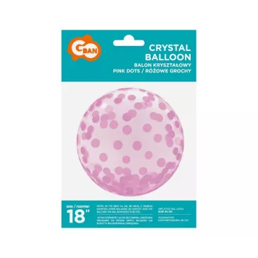 Pink Dots Aqua gömb fólia lufi 46 cm