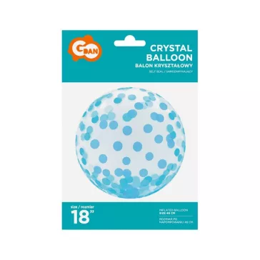 Blue Dots Aqua gömb fólia lufi 46 cm