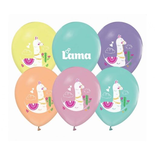 Láma Cactus léggömb, lufi 5 db-os 12 inch (30 cm)