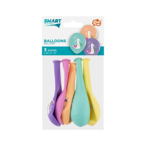 Láma Cactus léggömb, lufi 5 db-os 12 inch (30 cm)