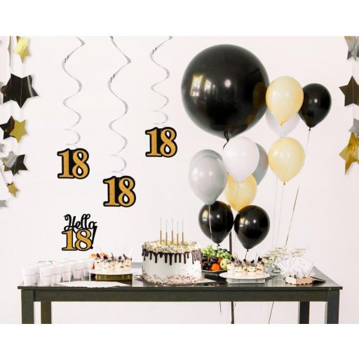 Happy Birthday 18 B&C szalag dekoráció 3 db-os szett