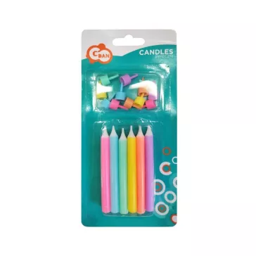 Színes Jumbo Neon tortagyertya, gyertya szett 12 db-os
