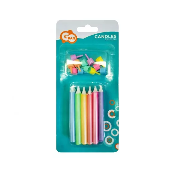 Színes Jumbo Colourful tortagyertya, gyertya szett 12 db-os