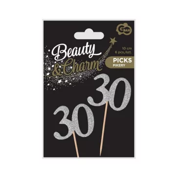 Ezüst 30 Silver díszítő pálca 6 db-os