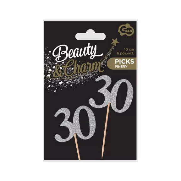 Ezüst 30 Silver díszítő pálca 6 db-os