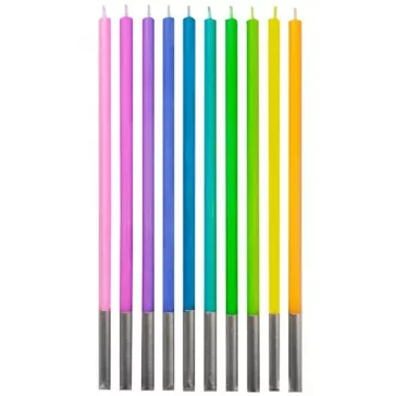 Színes Pastel tortagyertya, gyertya szett 10 db-os