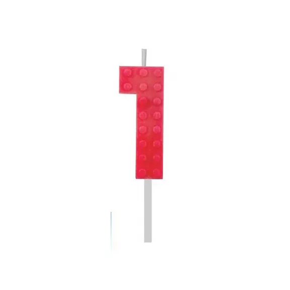 Építőkocka 1-es Red Blocks tortagyertya, számgyertya Építőkocka 1-es Red Blocks tortagyertya, számgyertya