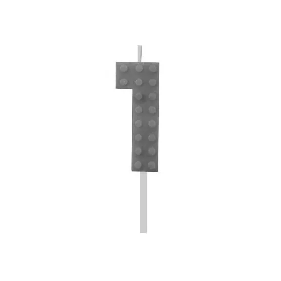 Építőkocka 1-es Grey Blocks tortagyertya, számgyertya Építőkocka 1-es Grey Blocks tortagyertya, számgyertya