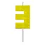 Építőkocka 3-as Yellow Blocks tortagyertya, számgyertya