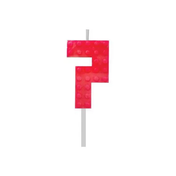 Építőkocka 7-es Red Blocks tortagyertya, számgyertya Építőkocka 7-es Red Blocks tortagyertya, számgyertya