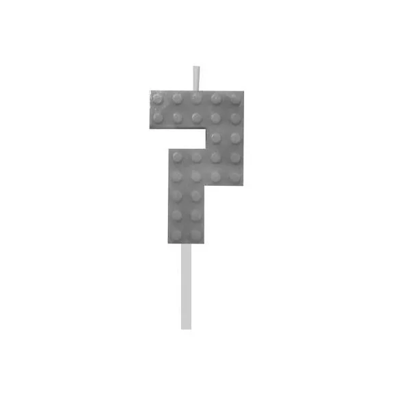Építőkocka 7-es Grey Blocks tortagyertya, számgyertya Építőkocka 7-es Grey Blocks tortagyertya, számgyertya