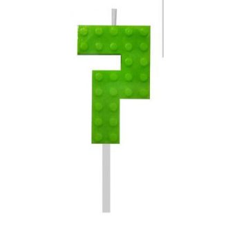 Építőkocka 7-es Green Blocks tortagyertya, számgyertya