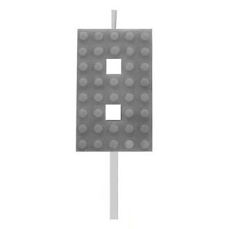 Építőkocka 8-as Grey Blocks tortagyertya, számgyertya