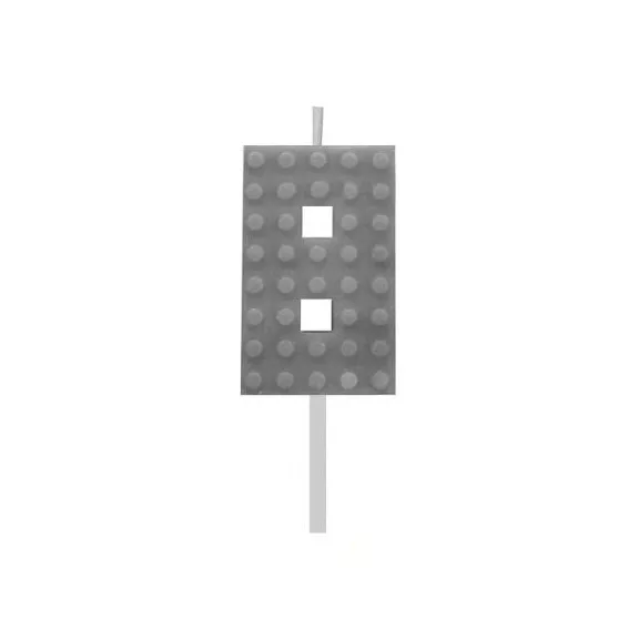 Építőkocka 8-as Grey Blocks tortagyertya, számgyertya Építőkocka 8-as Grey Blocks tortagyertya, számgyertya