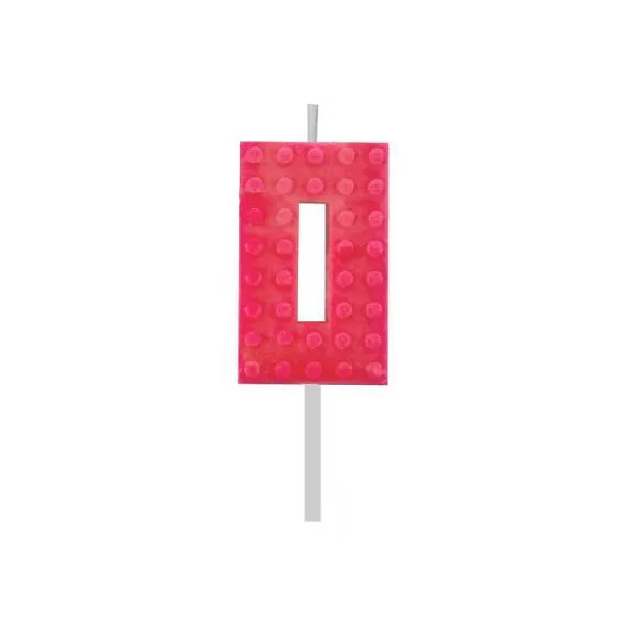Építőkocka 0-ás Red Blocks tortagyertya, számgyertya Építőkocka 0-ás Red Blocks tortagyertya, számgyertya