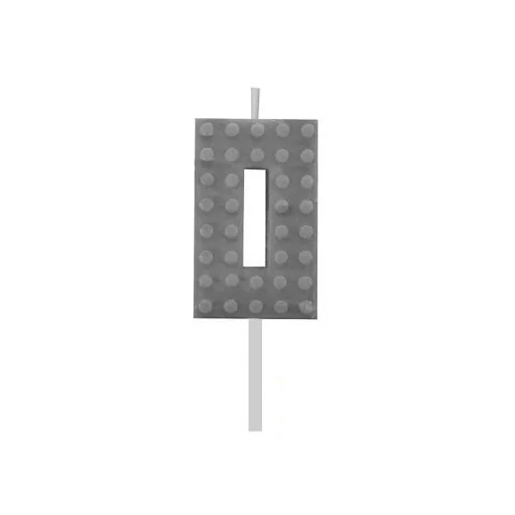 Építőkocka 0-ás Grey Blocks tortagyertya, számgyertya Építőkocka 0-ás Grey Blocks tortagyertya, számgyertya