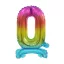 Színes Rainbow mini 0-ás szám fólia lufi talppal 38 cm